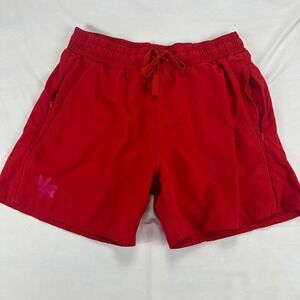 Young LA Men's Red Athletic Gym Running Shorts‎ Zipper Pockets Mesh XL